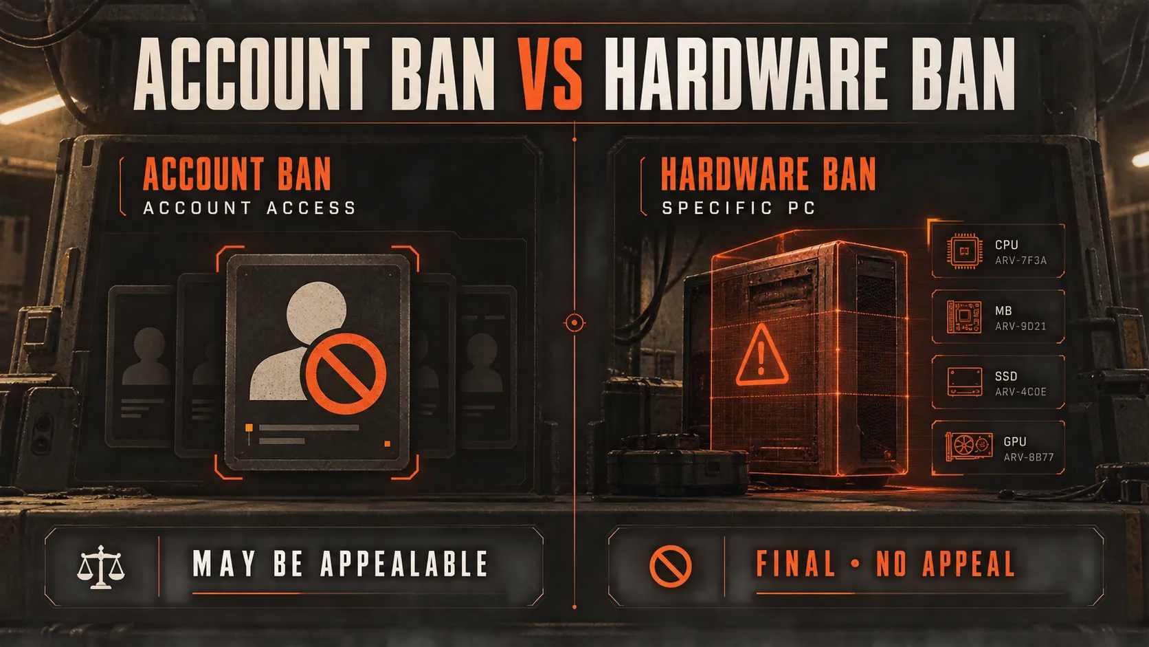 Account vs Hardware ban