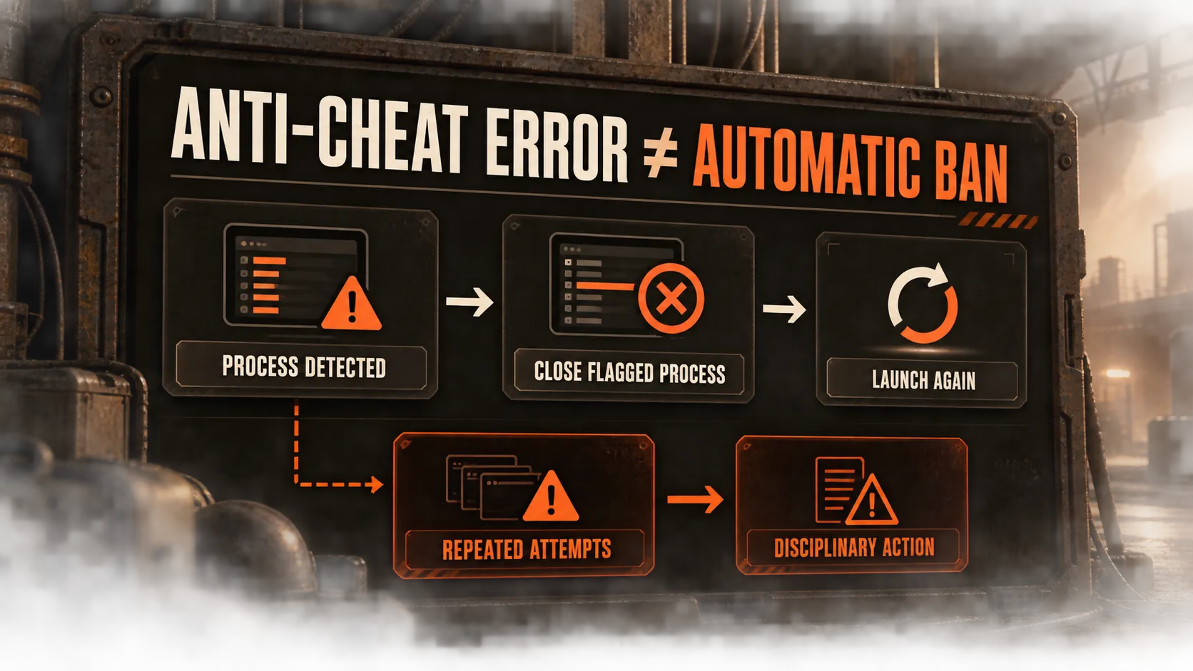 Anti cheat message vs Ban