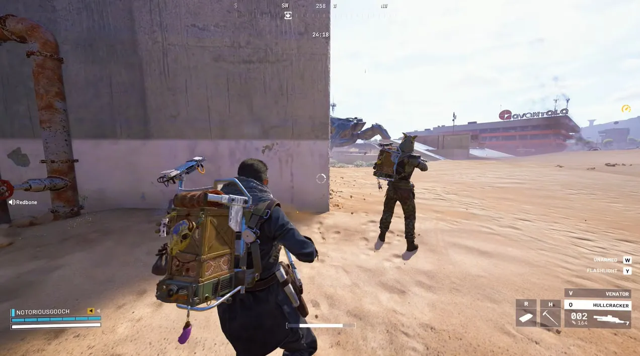 Two arc raiders characters in a fight