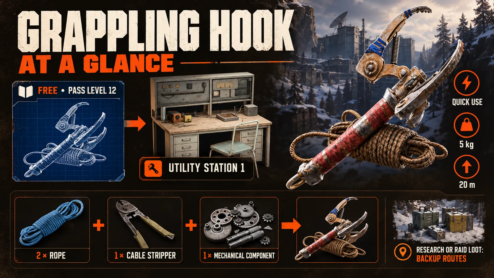 Grappling Hook Blueprint and Recipe at a Glance