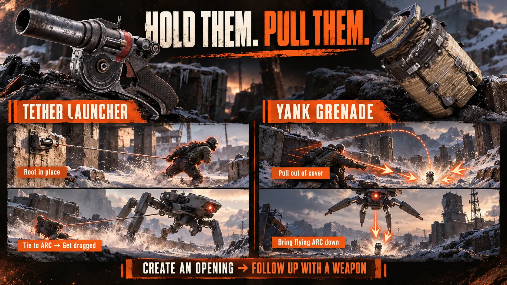 What the Tether Launcher and Yank Grenade Do