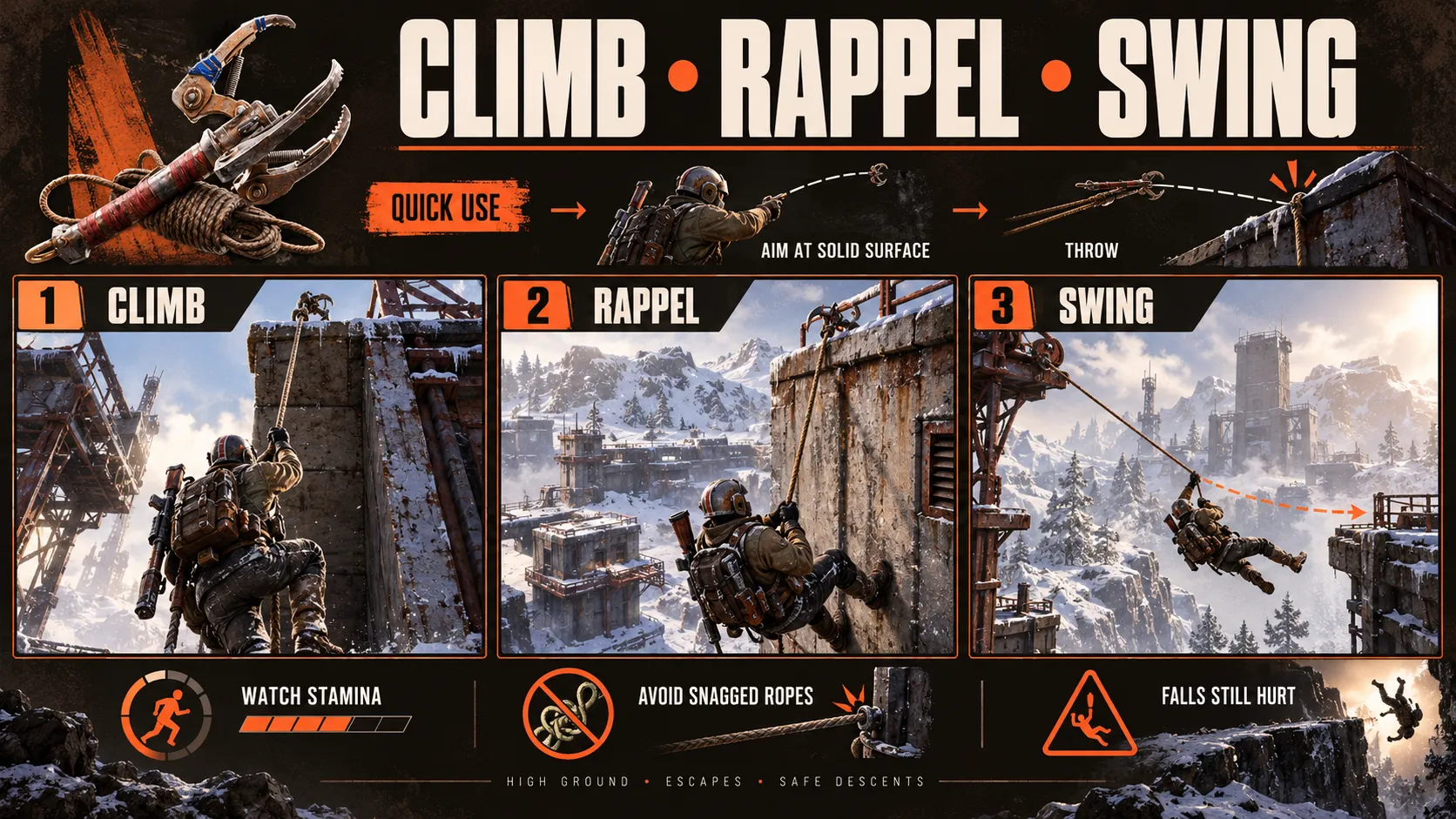 How to Use the Grappling Hook